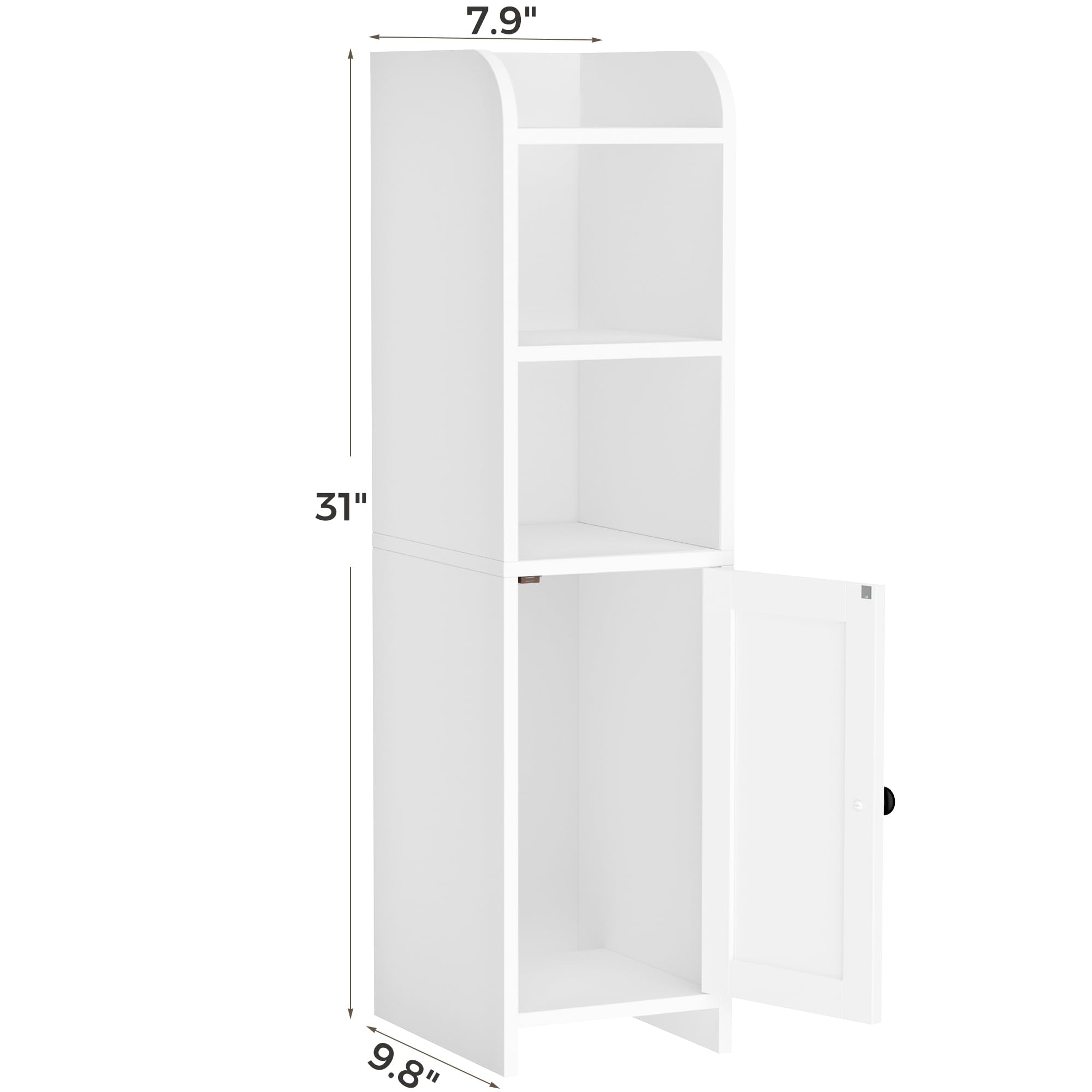 Homhedy cabinet door-open view demonstrates quick access to essentials.