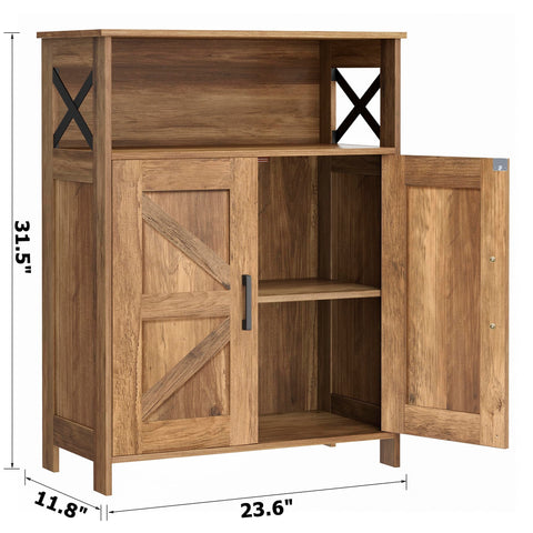 Adjustable inner shelf to fit tall bottles and towels
