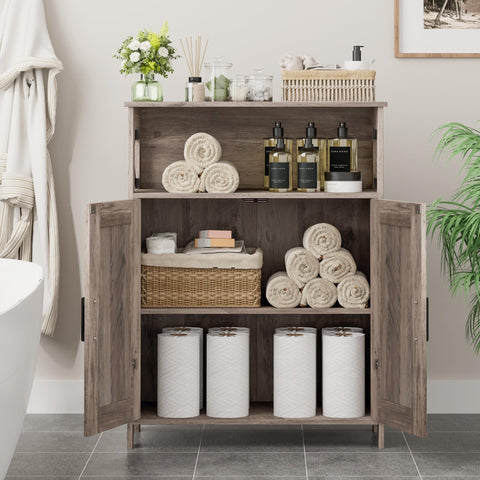 Homhedy greige finish cabinet blending with any decor style
