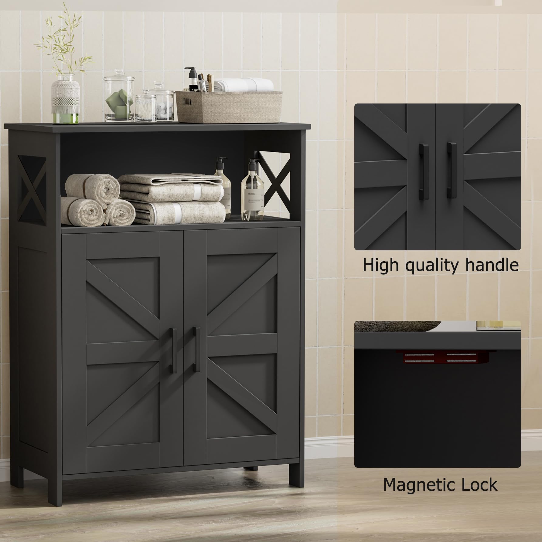 Homhedy magnetic door for easy opening and closing.