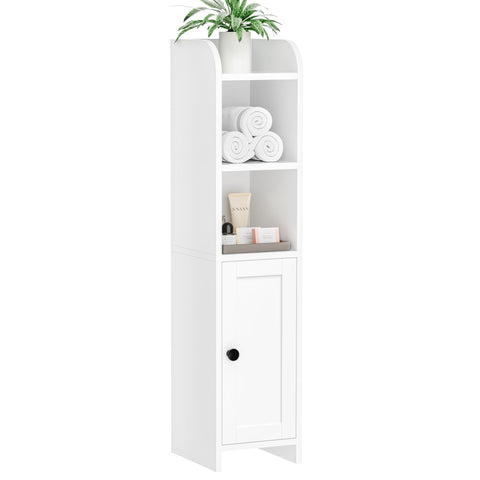 Homhedy narrow corner cabinet shown from side view to save space.