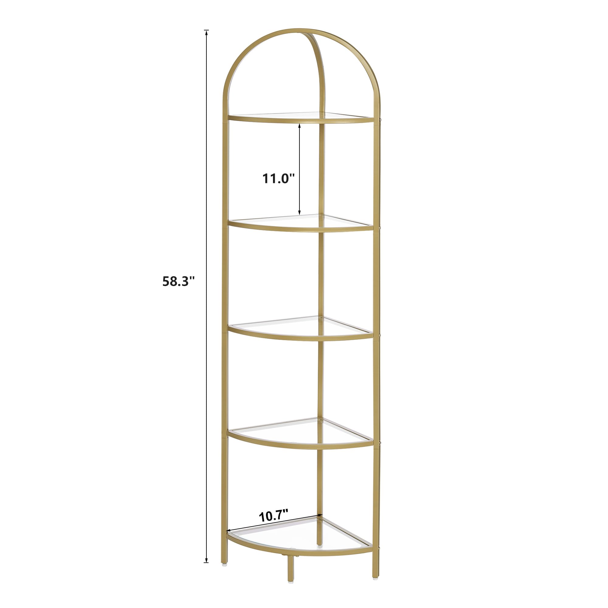 Homhedy plant stand displaying greenery on each level.