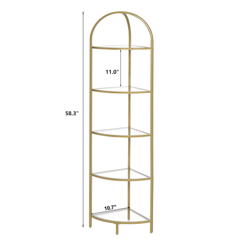 Homhedy plant stand displaying greenery on each level.
