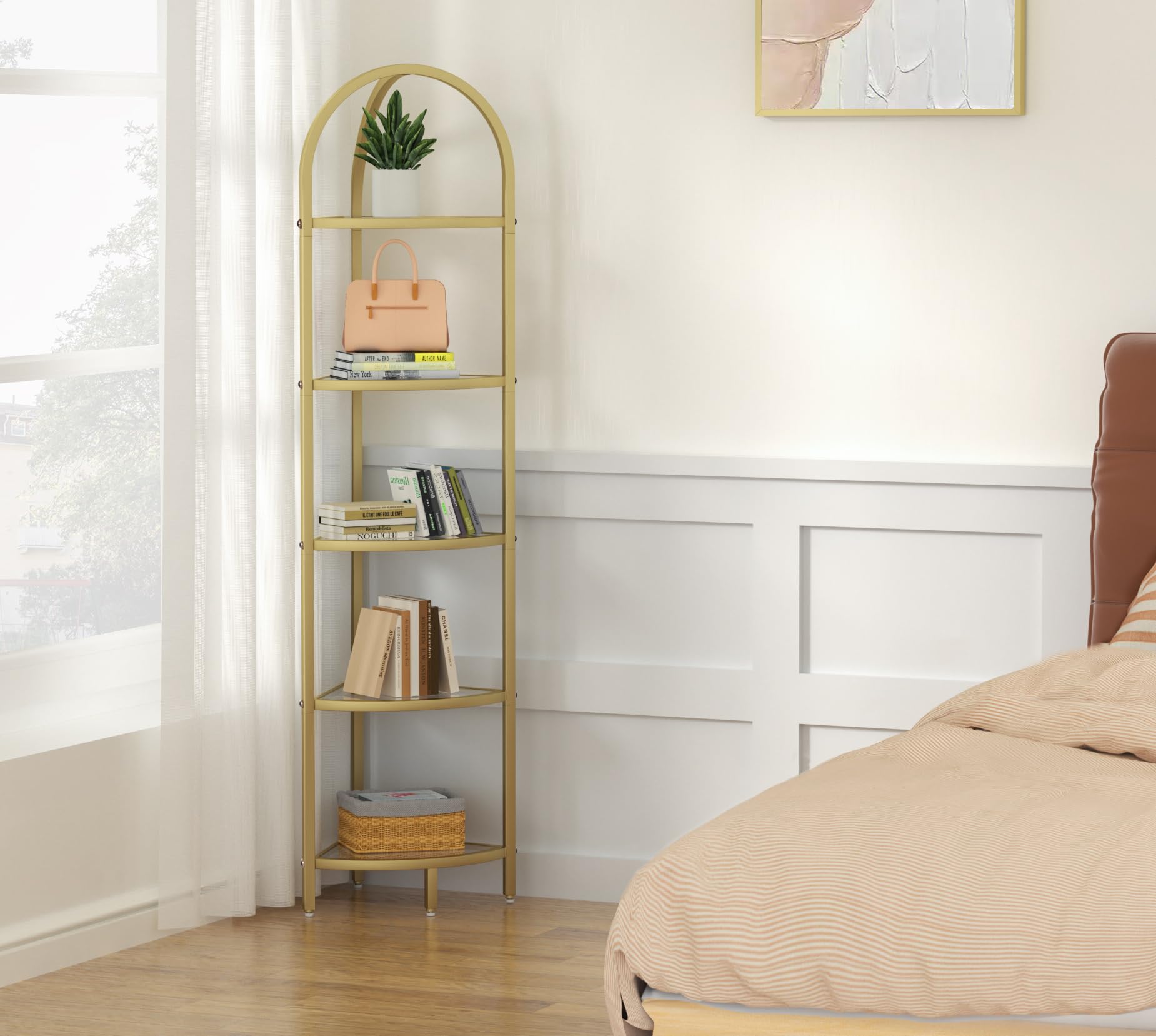Homhedy sturdy steel frame keeps items stable and secure.