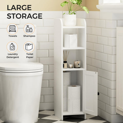 Homhedy toilet brush compartment hides tools neatly.