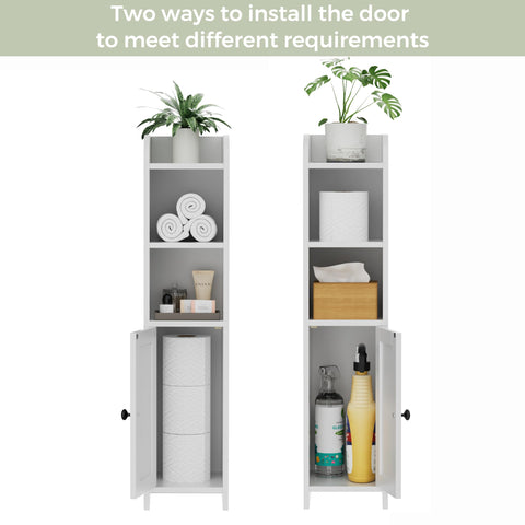 Homhedy toilet brush compartment keeps the area tidy.
