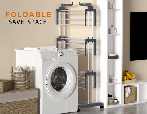 HOMIDEC 4-brake casters secure the rack during drying