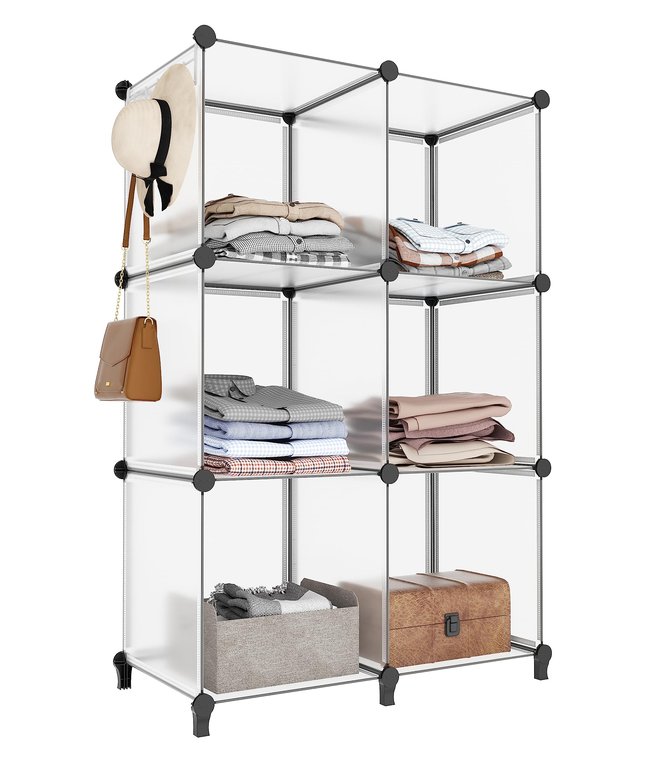 HOMIDEC 6-Cube storage organizer, compact modular unit for tidy closet spaces