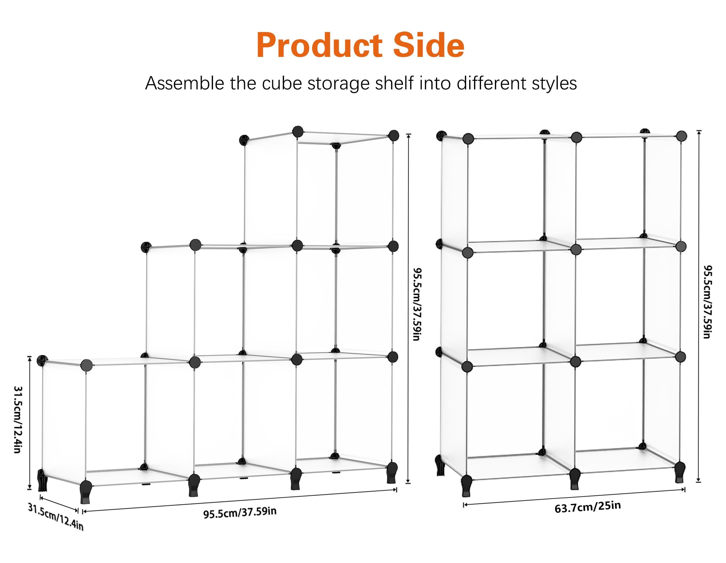 HOMIDEC 6-Cube storage bedroom display demonstrates versatile placement in living spaces