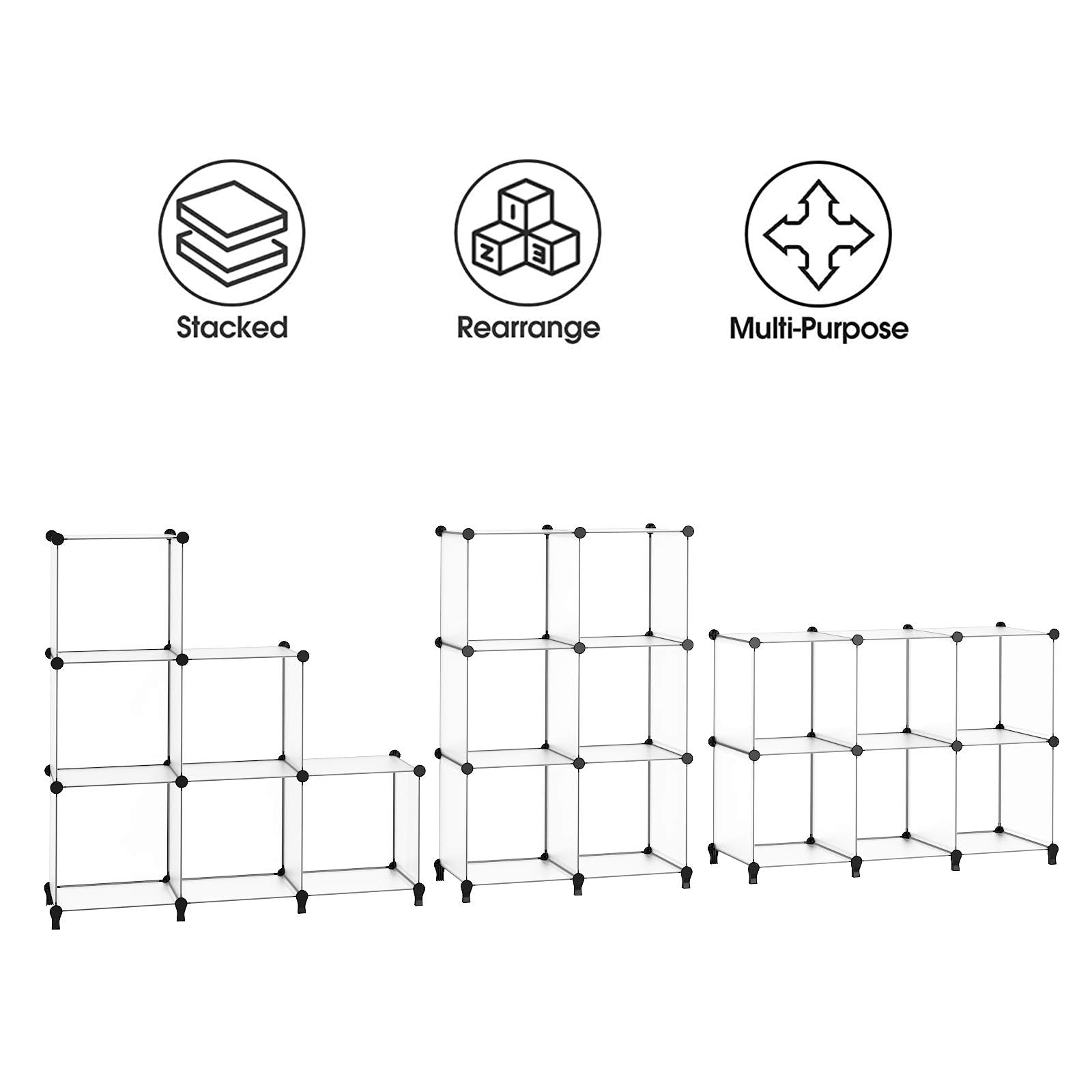 HOMIDEC 6-Cube storage bookshelf display for books and decor