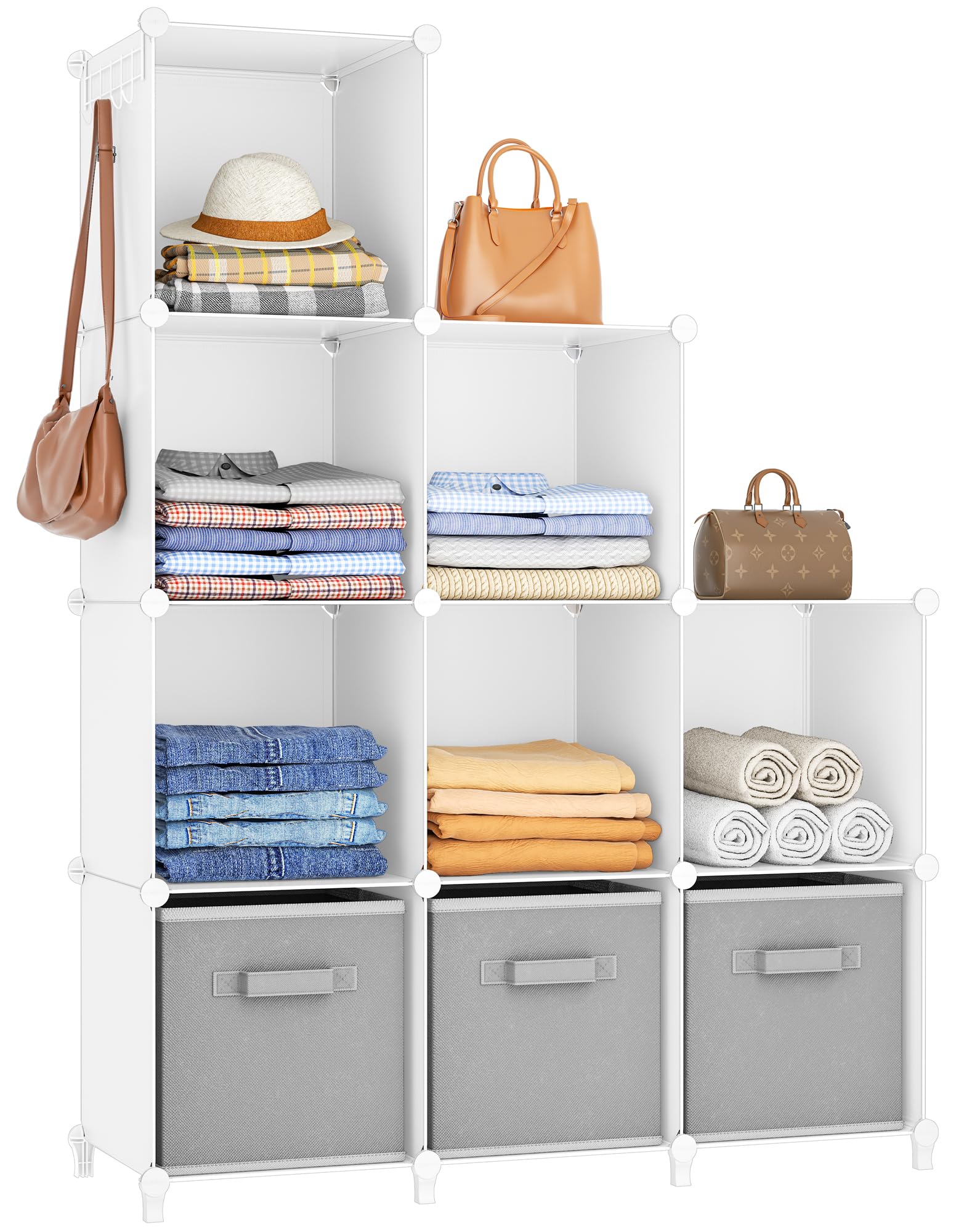 HOMIDEC 9-Cube storage assembly demonstrates quick setup for a tidy living room.