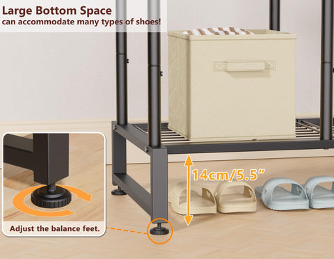HOMIDEC bedroom clothes rack styled in a room setup for wardrobe organization.