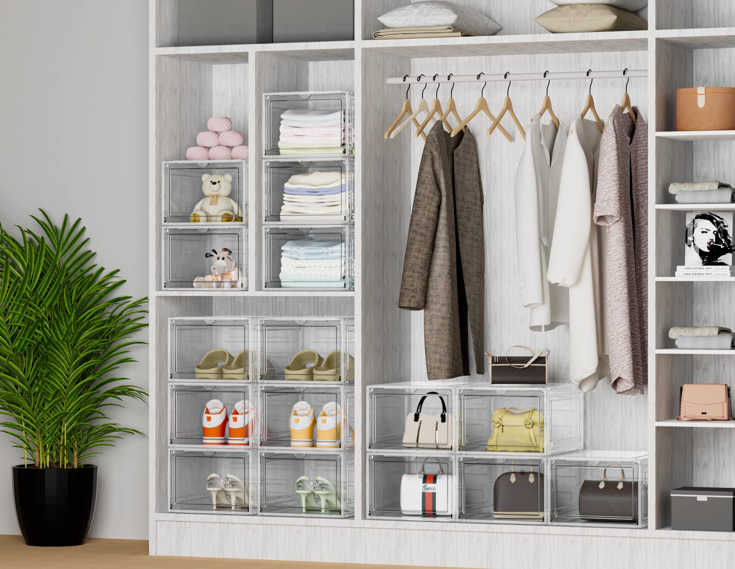 HOMIDEC clear display case for shoes highlights high visibility