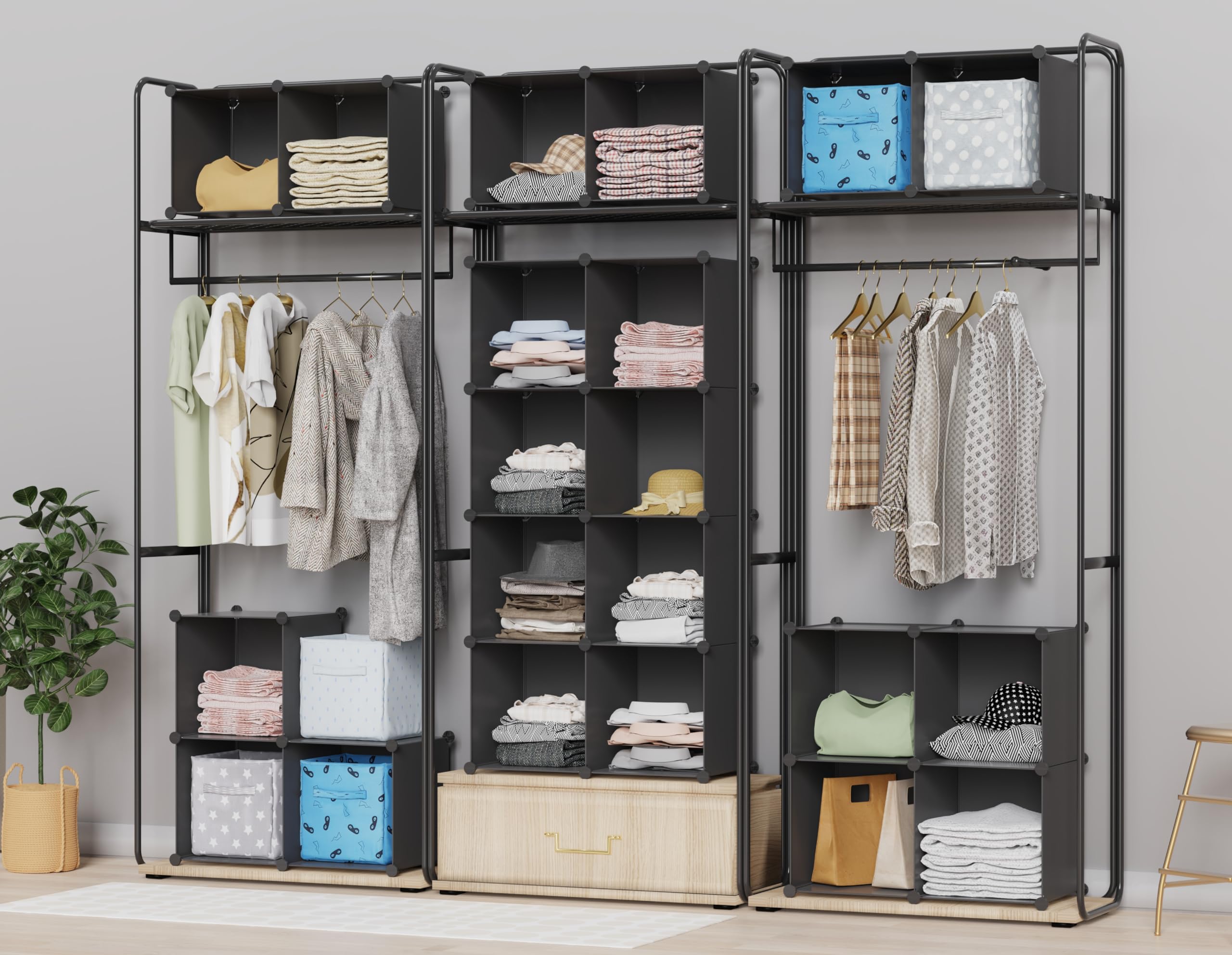 HOMIDEC modular cubes create a flexible storage system for entryway decluttering