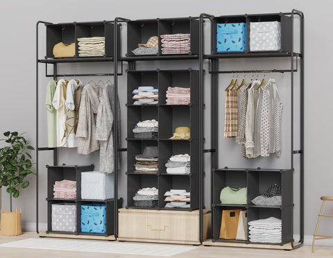 HOMIDEC modular cubes create a flexible storage system for entryway decluttering