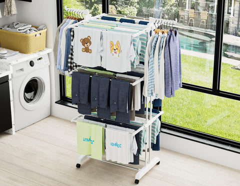 HOMIDEC rack side wings with hooks for towels and small garments
