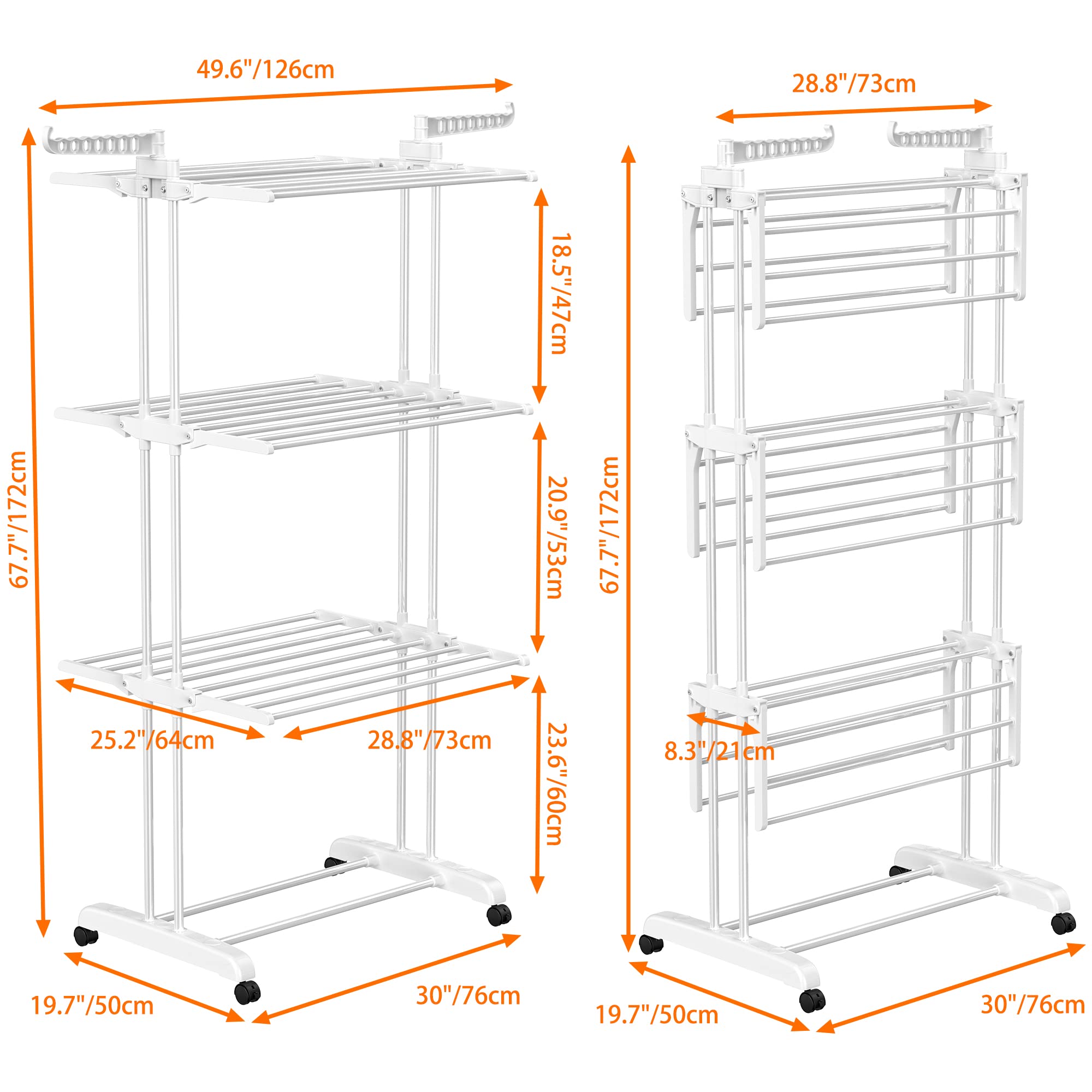 Stainless steel and plastic joints on HOMIDEC rack
