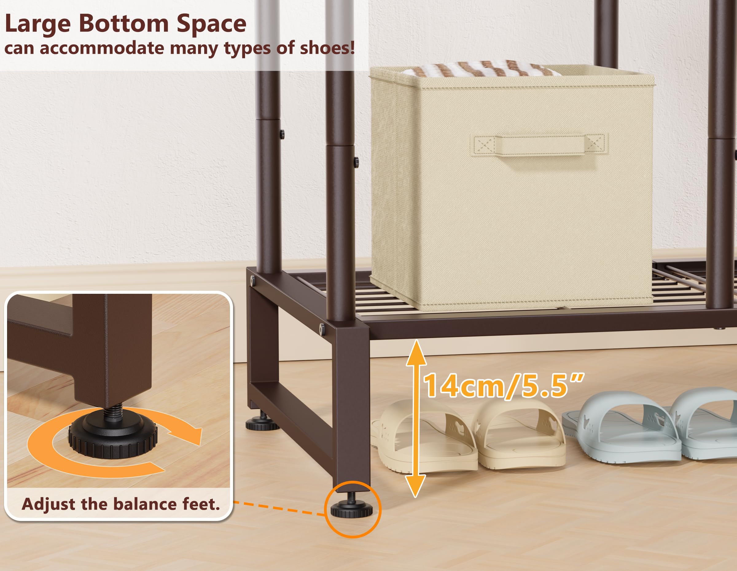 HOMIDEC clothes organizer in a bedroom keeps garments neat.