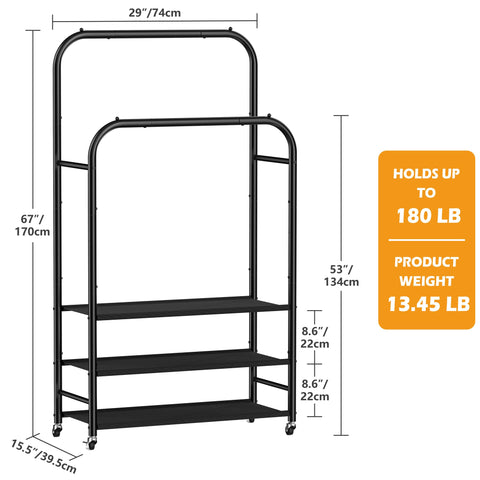 HOMIDEC rack dimensions illustrate compact footprint for small rooms