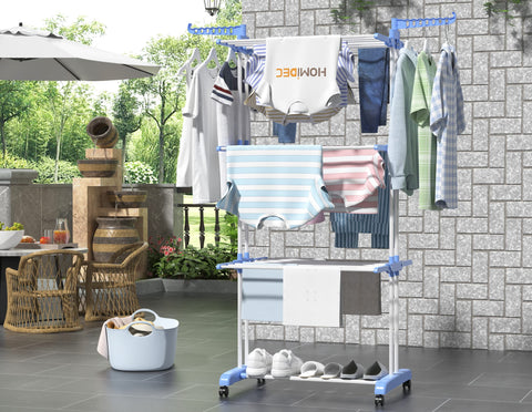 HOMIDEC drying rack with four castors for easy repositioning