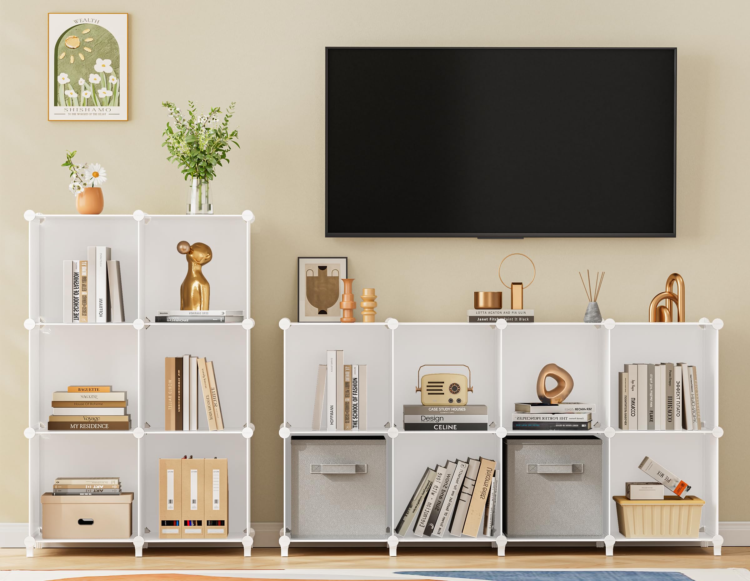 HOMIDEC durable metal frame supports heavy items, easy assembly