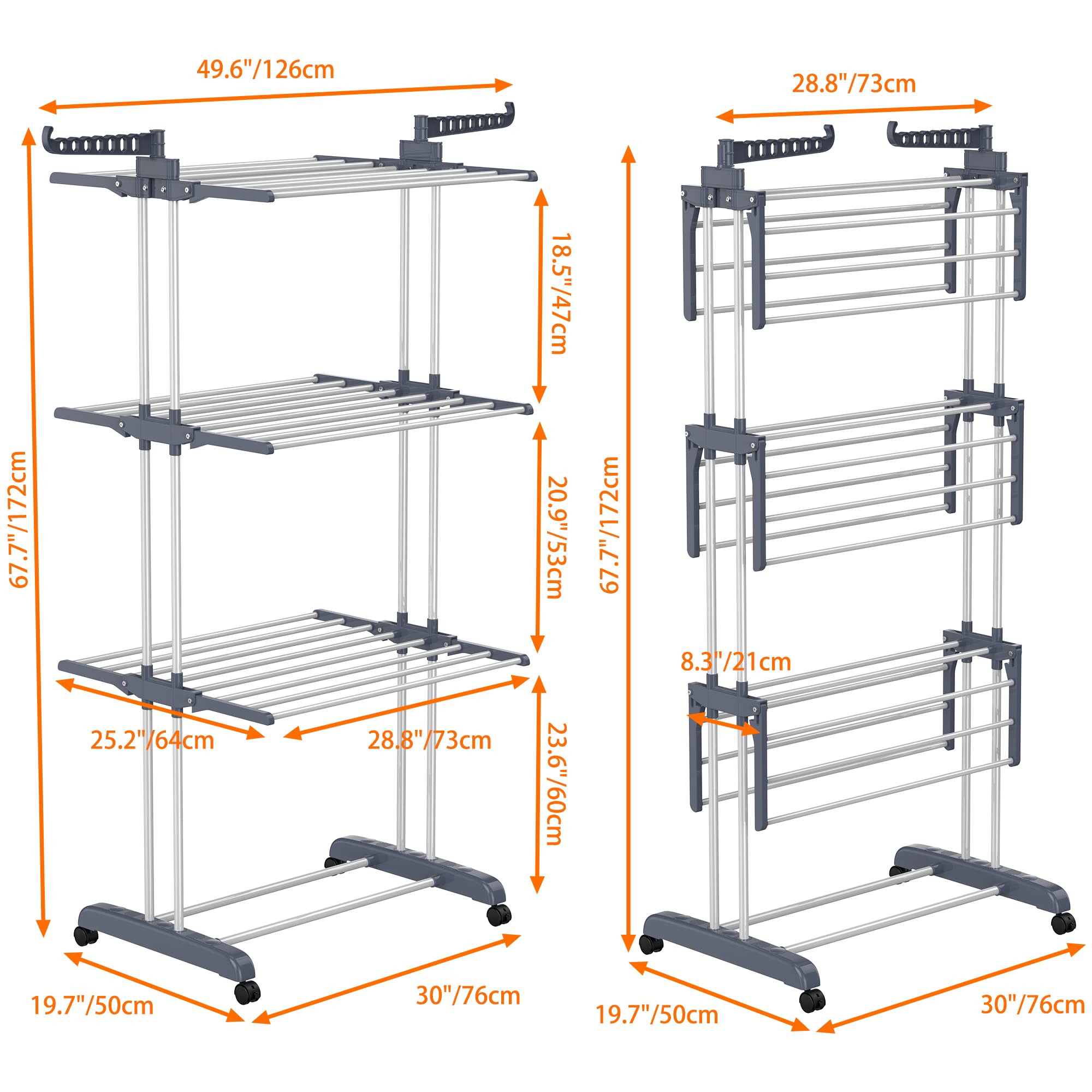 HOMIDEC foldable drying rack saves storage space when not in use