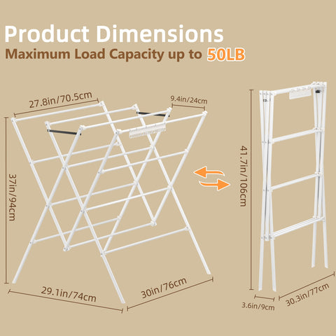 HOMIDEC foldable clothes rack for quick setup and compact storage.