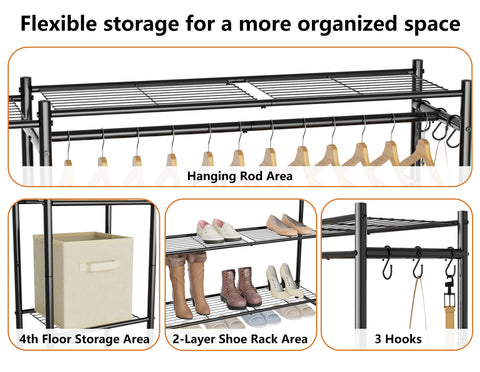 HOMIDEC Freestanding Closet System adapts to multiple rooms.