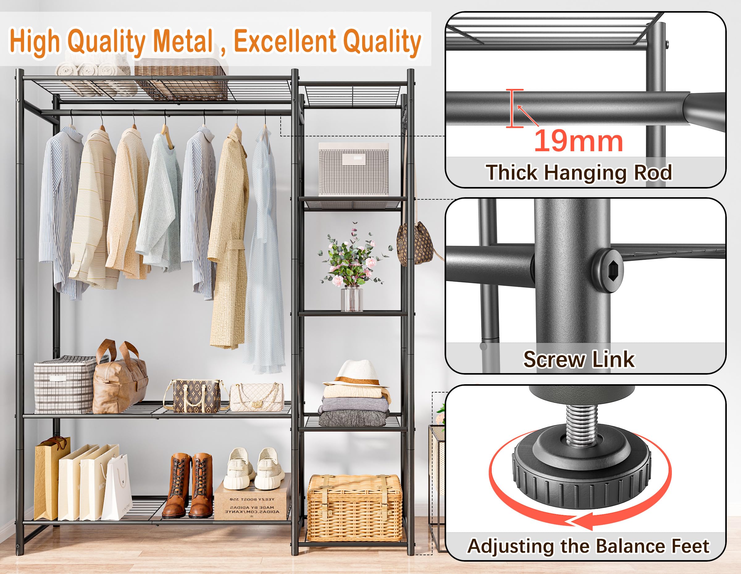 HOMIDEC Hanging Rod Area ideal for wrinkle-prone garments.