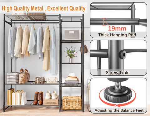 HOMIDEC Hanging Rod Area ideal for wrinkle-prone garments.