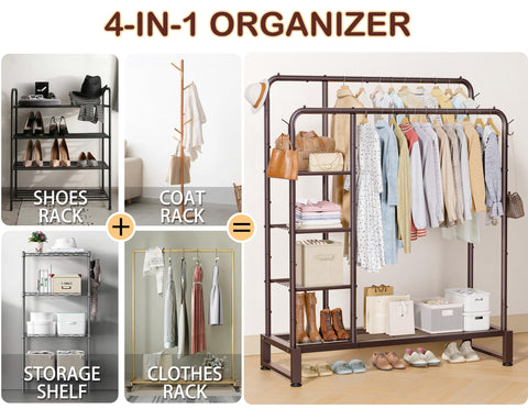 HOMIDEC heavy-duty metal frame provides stable support for garments.