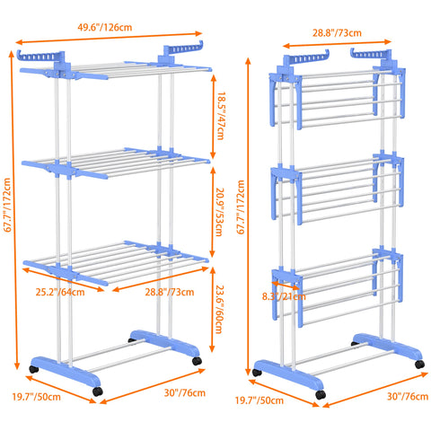 HOMIDEC indoor-outdoor drying rack suitable for balcony or laundry area