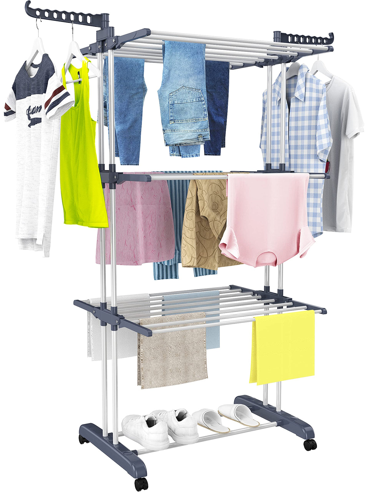 HOMIDEC oversized 4-tier drying rack for indoor laundry and versatile drying