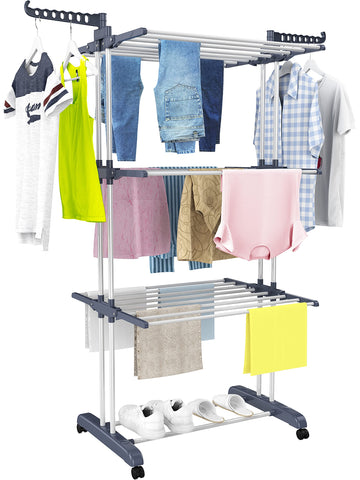 HOMIDEC oversized 4-tier drying rack for indoor laundry and versatile drying