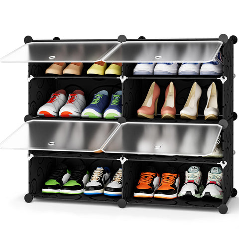HOMIDEC 4-tier shoe rack front view for compact entryway organization