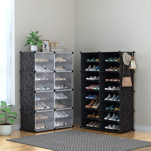 HOMIDEC shoe rack in a bedroom keeps footwear neatly stored.