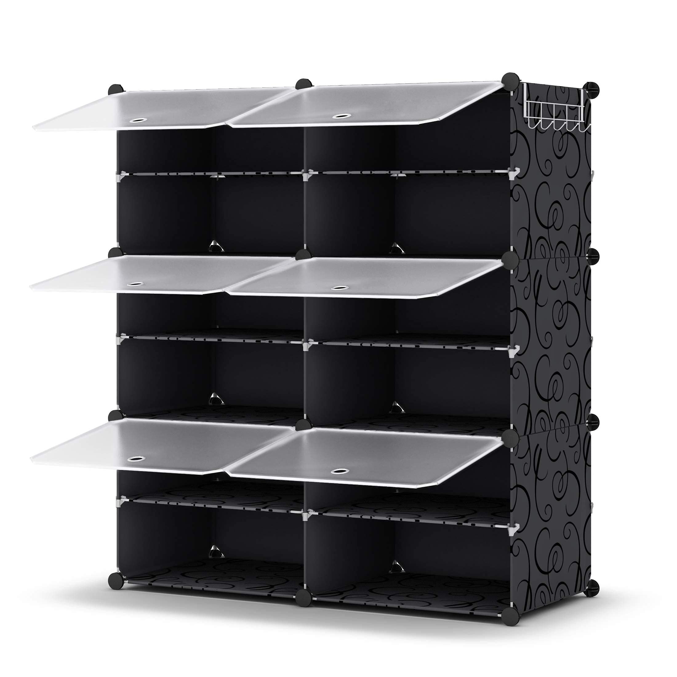 HOMIDEC entryway arrangement keeps shoes neatly stored near doors.