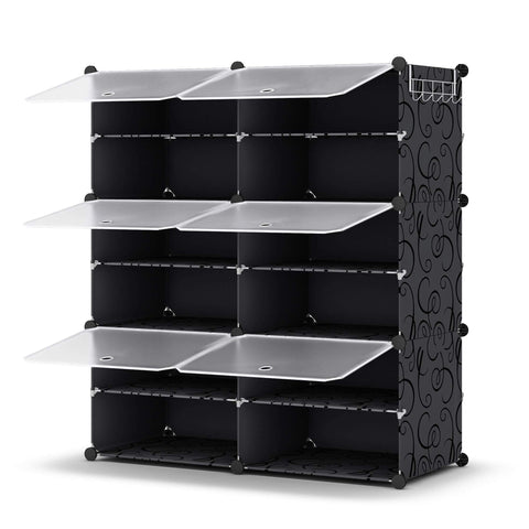 HOMIDEC entryway arrangement keeps shoes neatly stored near doors.