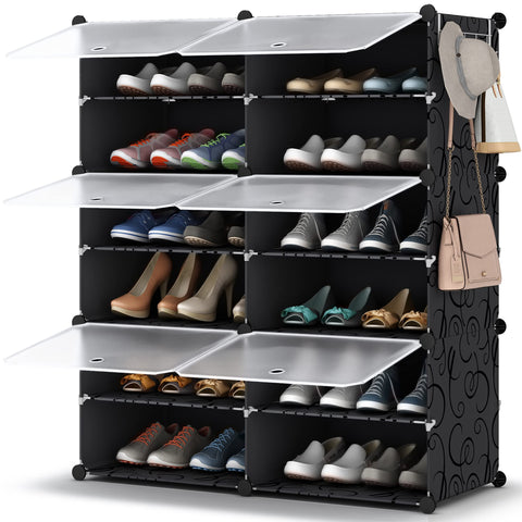 HOMIDEC six-tier shoe rack organizer for organized footwear storage.