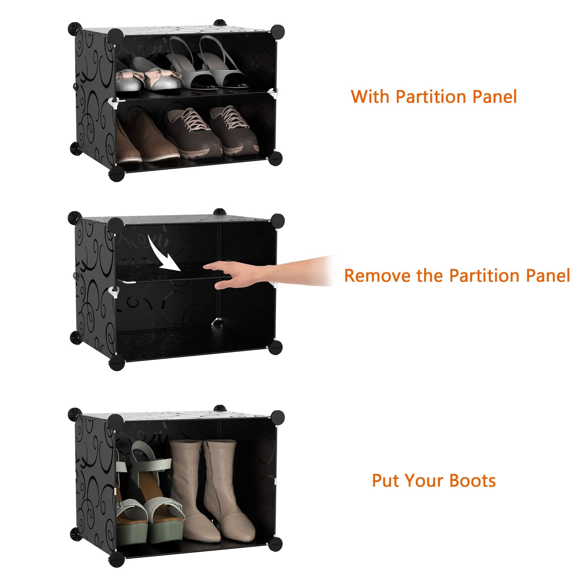 HOMIDEC sturdy PP frame with metal support for durable storage