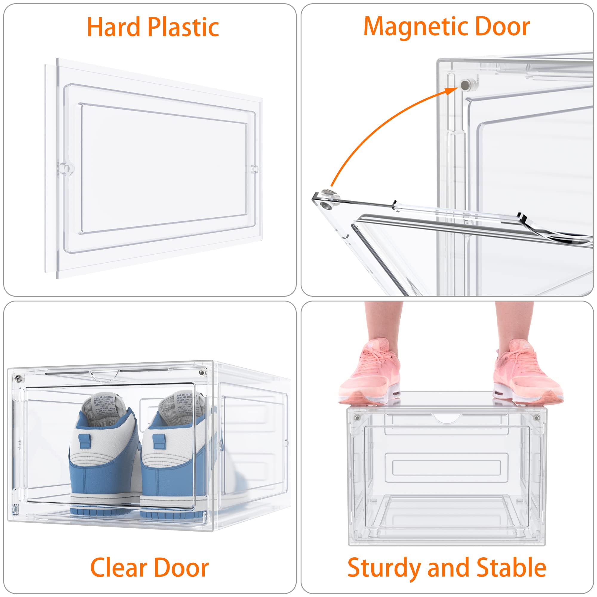 HOMIDEC shoe storage durable plastic body emphasizes longevity and stability