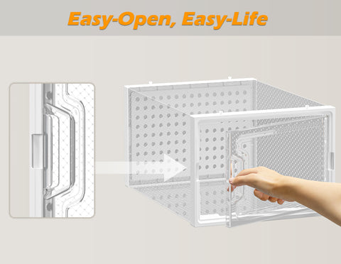 HOMIDEC transparent boxes simplify locating footwear at a glance in the closet.