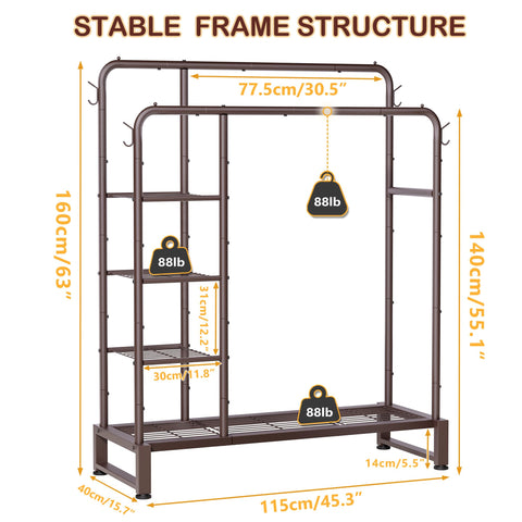 HOMIDEC side-hooks add extra hang space for coats and accessories.