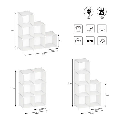 HOMIDEC 6-cube closet organizer shows easy removal for flexible configuration.