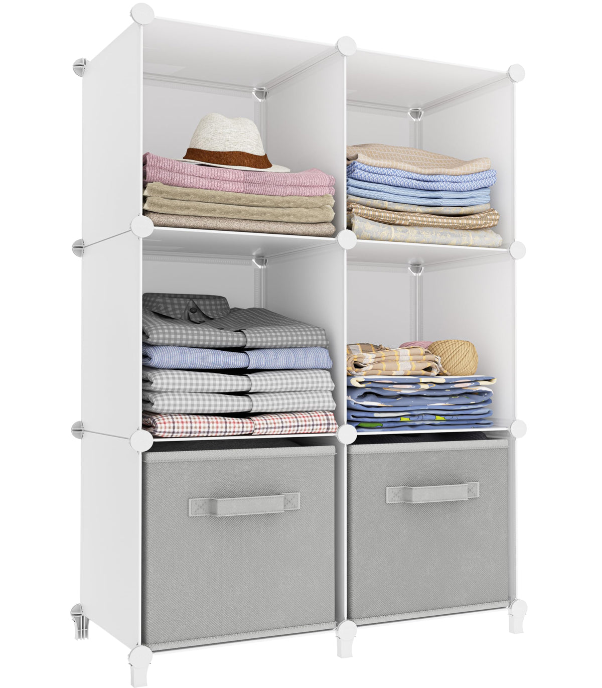 HOMIDEC stackable 6-cube closet organizer for versatile storage in any room.