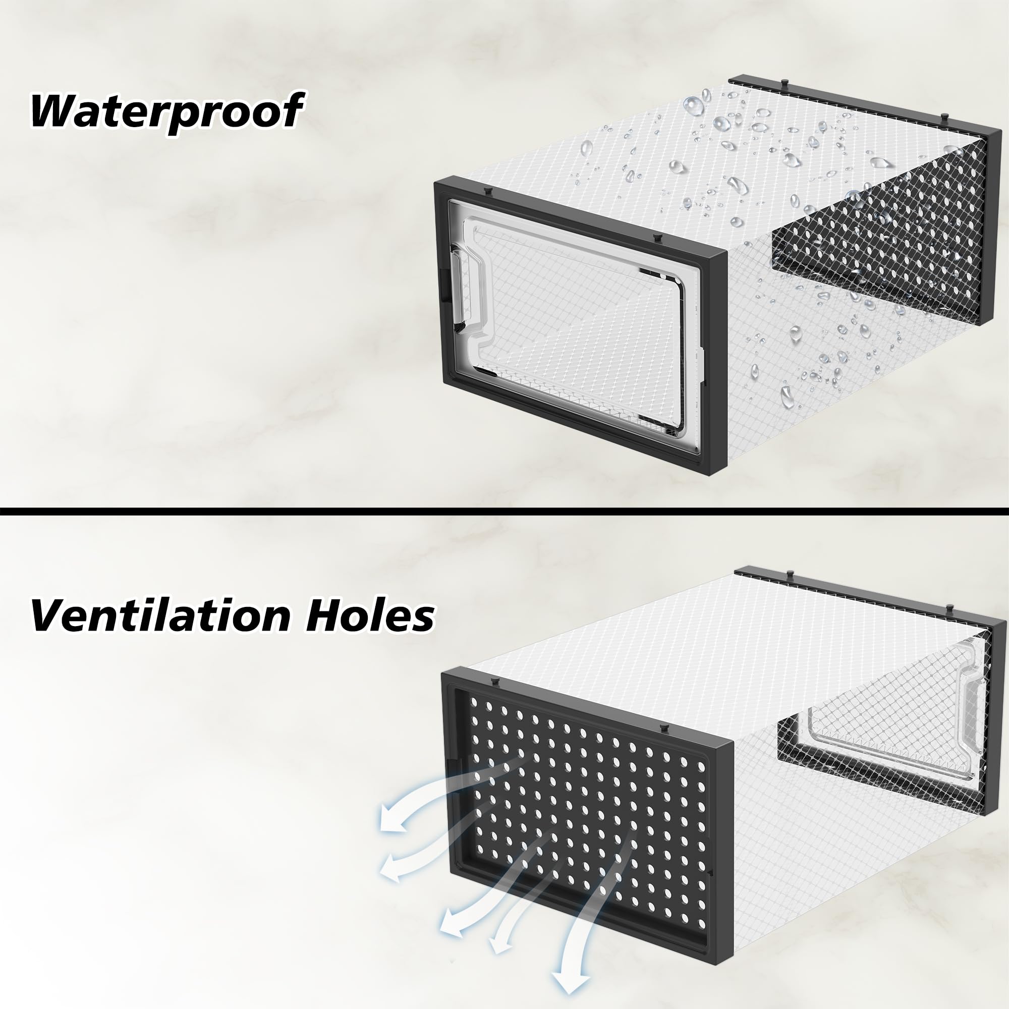 HOMIDEC ventilation holes close-up promoting airflow and odor reduction