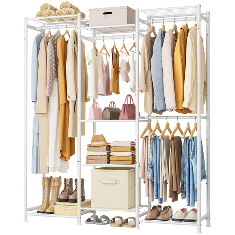 HOMIDEC Wardrobe with four hanging spaces for quick clothing access
