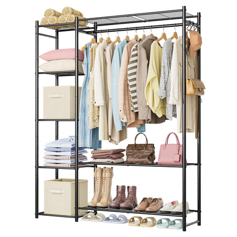 HOMIDEC Wardrobe Closet with four-tier shelves for organized garments.