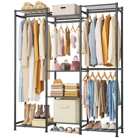 HOMIDEC Wardrobe with four hanging spaces for easy outfit planning.