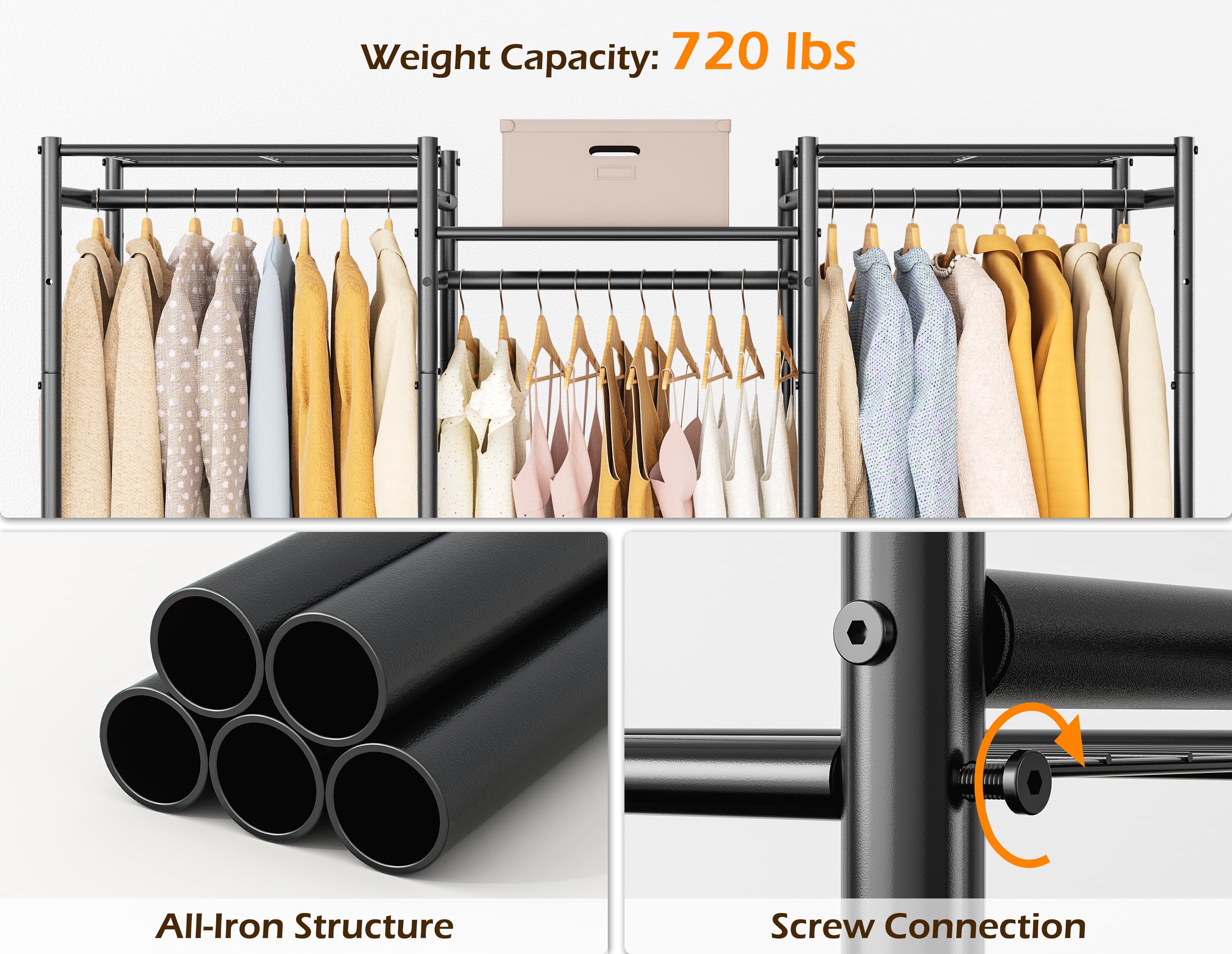 HOMIDEC Wardrobe free standing unit for flexible room setup.